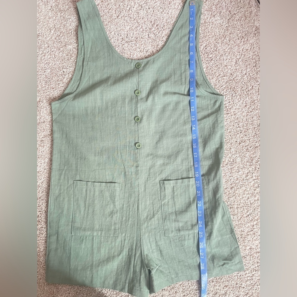 Shein cotton blend play suit beach cover up sage green NWOT small - Picture 7 of 8